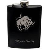 Burcunuza Özel İsimli ve Harfli Siyah Renkli Paslanmaz Çelik Matara / 8 OZ