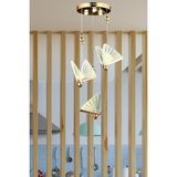 Burenze Elegance Modern Kelebek Tasarım Üçlü Sarkıt LED Avize Rose Gold Ledli Avize - 3