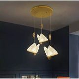Burenze Elegance Modern Kelebek Tasarım Üçlü Sarkıt LED Avize Rose Gold Sarı Harika Görsel BURENZE809 - Ahşap - 3