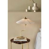 Burenze Exclusive Collection Krem Şapka Tasarım Eskitme Gold Sarı Metal Masa Lambası PVC Malzeme