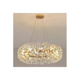 Burenze Luxury Collection Modern Kristal Taşlı Sarkıt Avize 60 Cm Gold Sarı