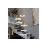 Burenze Luxury Exclusive Altılı Yuvarlak Sarkıt Led Avize Jellyfish Gold Sarı 6'Lı Ledli Avize