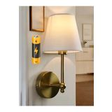 burenze Modern Aplik Pilli Duvar Aplik Power Ledli Tak Kullan Kablosuz Pilli Duvar Aplik Eskitme Gold Sarı
