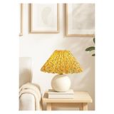 burenze Modern Flower Çiçek Desenli Umbrella Abajur Krem Gövde