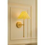 burenze Modern Flower Pileli Çiçek Desenli Umbrella Abajur Duvar Aplik Elektrikli Eskitme Gold Sarı