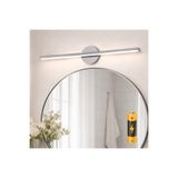 burenze Modern Kablosuz Tak Çalıştır Ledli Pilli Aplik Banyo Tablo Ayna Duvar Aydınlatma Gümüş Krom Gövde