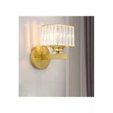 Burenze Modern Kare Kristal Taşlı Pilli Aplik Kablosuz Tak Çalıştır Duvar Apliği Eskitme Gold Sarı