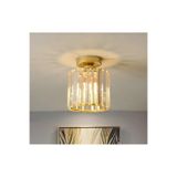 Burenze Modern Lüks Kristal Taşlı Plafonyer Avize Eskitme Gold