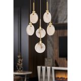 burenze Modern Lüks Tasarım Marble Lighting Sarkıt Altılı Mermer Avize Eskitme Gold