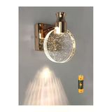burenze Modern Luxury Kristal Taşlı Pilli Aplik Aç Kapa Buton French Gold Sarı Gün Işığı Ledli Aplik