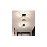 Burenze Modern Luxury Plafonyer Tavan Kristal Taşlı Avize Hol Antre Avize Siyah - 1