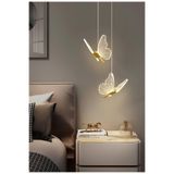 Burenze Modern Luxury Tasarım Butterfly Kelebek Sarkıt Avize İkili Gold Sarı Gün Işığı