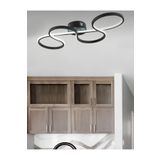 Burenze Modern Massimo Led Avize Plafonyer Tavana Sıfır Hol Antre Salon Oturma Odası Mutfak Avize Siyah
