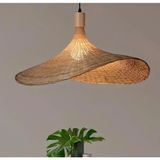 Burenze Modern Nordic Tasarım Bamboo Avize Hasır Avize 1.sınıf Kalite Naturel Ferahlık Katar - Kahverengi