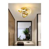 Burenze Modern Plafonyer Salon Mutfak Oturma Odası Avize Boomerang Led Avize Eskitme Gold Gün Işığı 4000K