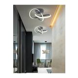 Burenze Modern Plafonyer Salon Mutfak Oturma Odası Avize Boomerang Ledli Avize Antrasit Hol Antre Avize