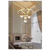 Burenze Modern Sarkıt Power Led Avize Salon Mutfak Oturma Odası Avize Kristal Taşlı Kelebek Gold Sarı