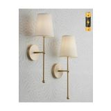 Burenze Modern Tasarım 1 Adet Ledli Pilli Aplik Tak Çalıştır Eskitme Gold Sarı Krem Abajur Gün Işığı Pilli