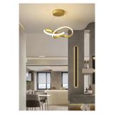 Burenze Modern Tasarım Bumerang Sarkıt Power Led Avize Antre Mutfak Salon Oturma Odası Avize Eskitme Gold