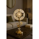 Burenze Modern Tasarım Crystal Kristal Taşlı Abajur Masa Lambası 3 Renk Işıklı Parlak Gold Sarı Gövde