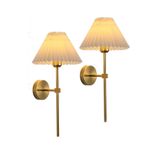 Burenze Modern Tasarım Kablosuz Tak Pilli Aplik Çalıştır Krem Abajur Umbrella Aplik Eskitme Gold Sarı 1 Adet