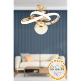 Burenze Modern Tasarım Kademeli 3 Renk Corto Sarkıt Led Avize Kristal Taşlı Toplu Ledli Avize Gold Sarı