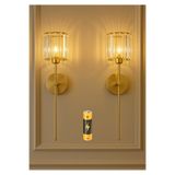burenze Modern Tasarım Kristal Taşlı Kablosuz Aç Kapa Butonlu Pilli Aplik Eskitme Gold Tak Çalıştır 1 ADET
