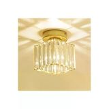 Burenze Modern Tasarım Lüks Kristal Taşlı Avize Kare Hol Antre Oturma Odası Avizesi Eskitme Gold Sarı