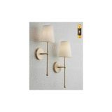 Burenze Modern Tasarım Pilli Aplik Krem Şapkalı Ledli Aplik Eskitme Gold Sarı