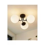 Burenze Modern Tasarım Tavana Sıfır Emma Beyaz Glop Camlı Avize Salon Mutfak Oturma Odası Avize Eskitme Gold