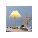Burenze Modern Tasarım Umbrella Abajur Eskitme Gold Krem Şapka Abajur Masa Lambası