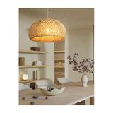 Burenze Nordic Tasarım Bamboo Avize Hasır Avize 1.Sınıf Kalite 300Mm Çap Naturel Ferahlık Katar