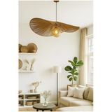 Burenze Rattan Nordic Boheme Tasarım Avize Hasır Ip Avize 1.Sınıf Kalite Naturel Ferahlık Katar 40 Cm