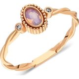 Burgu Gümüş Yüzük - 925 Ayar Gümüş Tria Burgu 0.30 Karat Pembe Quartz Taşlı Roz Gümüş Yüzük