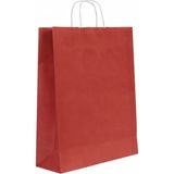 Burgu Saplı Karton Kraft Çanta 5'li - Kiremit - 25 x 12 x 31 cm
