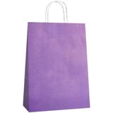 Burgu Saplı Karton Kraft Çanta 5'li - Mor - 18 x 8 x 24 cm