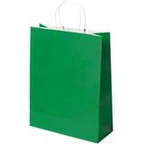Burgu Saplı Karton Kraft Çanta 5'li - Yeşil - 31 x 12 x 41 cm