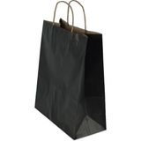 Burgu Saplı Siyah Kağıt Çanta 18X8X24 cm 25 Li