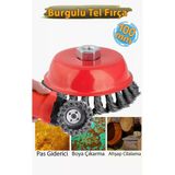 Burgulu Tel Fırça Pas Sökücü Temizleyici 100 Mm