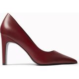 Burgundy 90MM Deri x Gı Topuklu Ayakkabı - Bordo