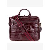 Burgundy Croco Hakiki Deri 15-16 inç MacBook/Laptop Çantası