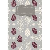 Burgundy Pines: Scandinavian Holiday Notebook: Lined journal with 119 pages and intro – muted gray and burgundy pine cone pattern