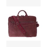 Burgundy Still Hakiki Süet Deri 15-16 inç MacBook/Laptop Çantası