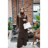 BURİSLA MODA VE AKSESUAR TESETTÜR BELİZ İKİLİ TAKIM KAHVERENGİ