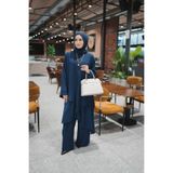 BURİSLA MODA VE AKSESUAR TESETTÜR BELİZ İKİLİ TAKIM LACİVERT