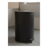 Bürke 12 Litre Siyah Çöp Kovası 12 Litre çöp kovası Ev Ofis Banyo Mutfak Lux çelik 35*25