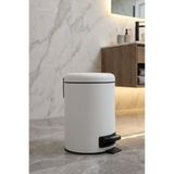 Bürke 3 Litre BEYAZ Elit Lüks Banyo Pedallı Çöp Kovası LÜKS ELİT MUTFAK BANYO Çöp Kovası Hijyenik