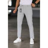 Bürke Erkek Gri Renk Italyan Kesim Slimfit Kumaş Pantolon - 38