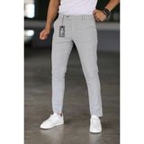Bürke Erkek Gri Renk Italyan Kesim Slimfit Kumaş Pantolon - 42
