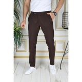 Bürke Erkek Kahve Renk Italyan Kesim Slimfit Kumaş Pantolon - 30 - Kahverengi